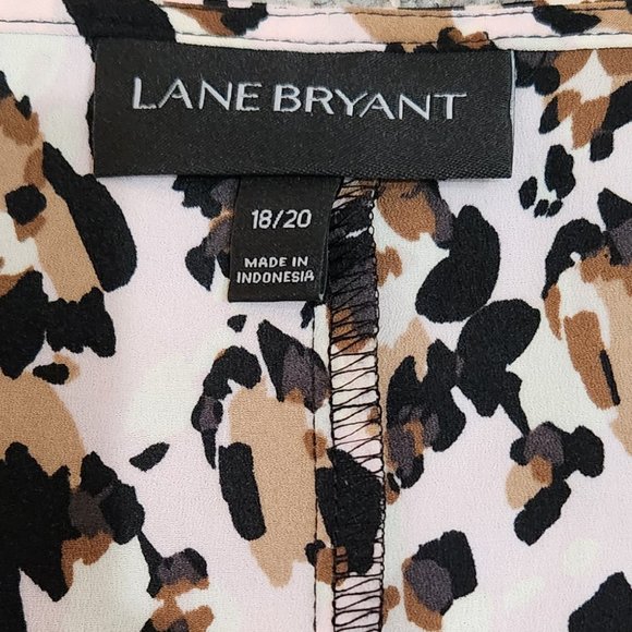 Lane Bryant Cheetah Animal Print Kimono Pink Black Brown V-Neck 18 - Picture 9 of 10
